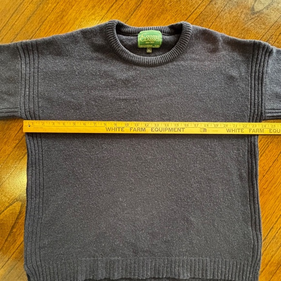 Country Classics navy blue 100% lambswool crew neck split hem sweater size L - Picture 13 of 16